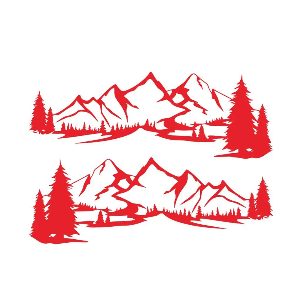

1 Pair D-1192 Car Stickers Mountain Scene Tree Decals Body Decoration Sticker Styling Accessories For Rv Trailer new