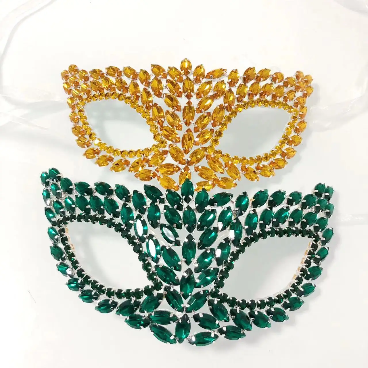 

New Fashion Women's Handmade Shiny Crystal Face Jewelry Nightclub Ball Sexy Luxury Crystal Mask Halloween Eye Mask Gift Accessor