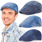 Джинсовый берет, головные уборы для мужчин и женщин, унисекс, кепка газетчика, джинсовые береты, береты гатсби, искусственная кожа, повседневные передние кепки