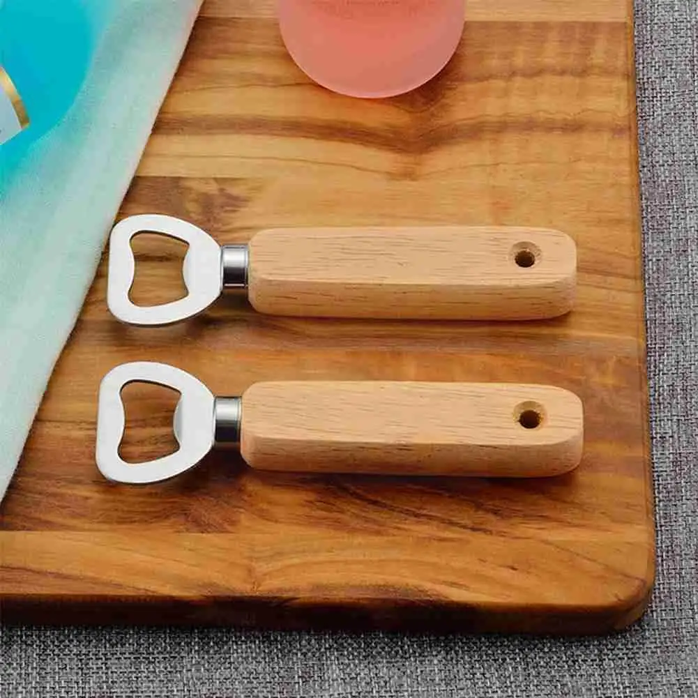 

Wine Opener Bartender Bottle Opener Rubber Wood Handheld Wine Beer Soda Glass Cap Bottle Opener For Home Kitchen Bar 4 In 1 U9Z9
