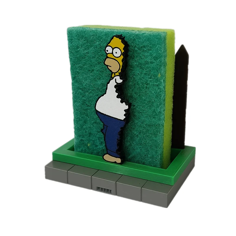 Фото Держатель губки Homer Simpson, забавные кухонные аксессуары для хранения №2