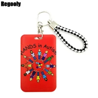 autism pattern gules key lanyard car keychain id cards pass gym mobile phone badge kids keys ring holder jewelry decorations