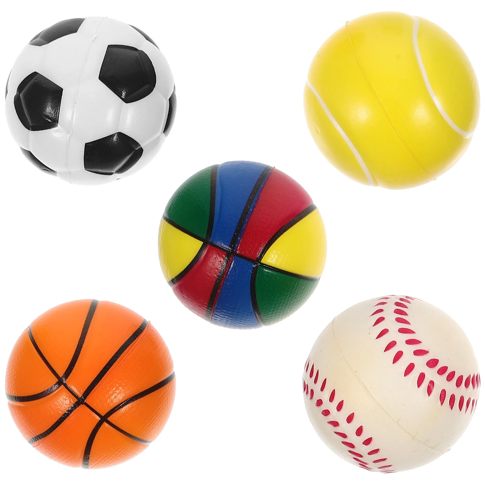 

5 Pcs Bouncy Ball Sports Stress Kids Soccer Balls Basketball Party Supplies Bulk Mini Toys Decorations Foaming