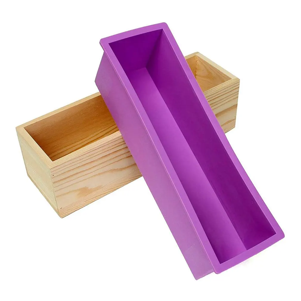 

1200ml Rectangular Soap Loaf Mold Wooden Box DIY Making Tool Rectangle Silicone Soap Moulds Wooden Box
