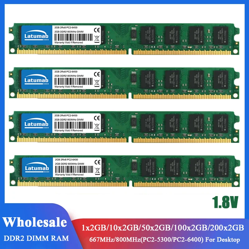 Memoria DDR2 PC RAM 2GB 8GB 16GB 667MHz 800MHz Desktop Memory PC2-5300U PC2-6400U UDIMM 1.8V 240Pins DDR2 RAMs Memory Module