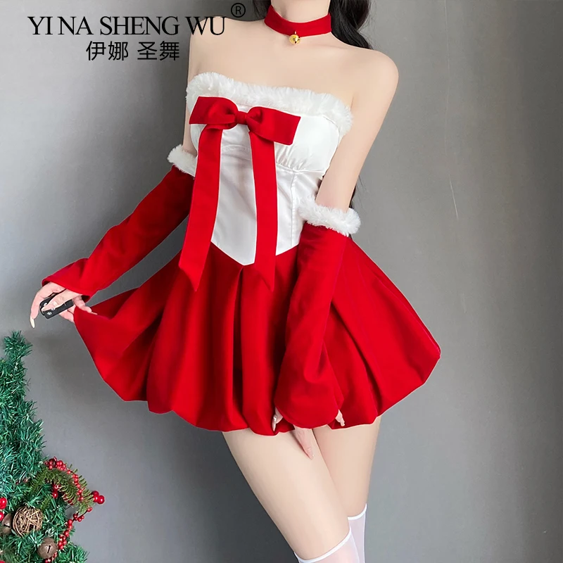 Рождественский костюм сексуальная униформа кролика для девочек искушение