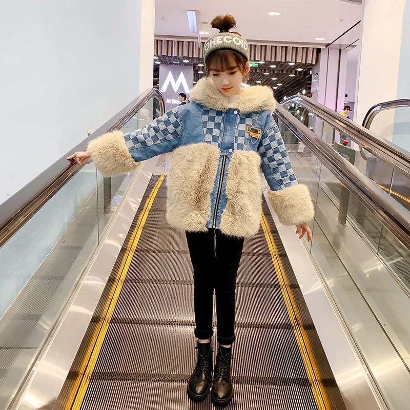 

Children's wear girls' double-sided cotton clothes winter new middle-aged and older children's fashion girls' down cotton coat
