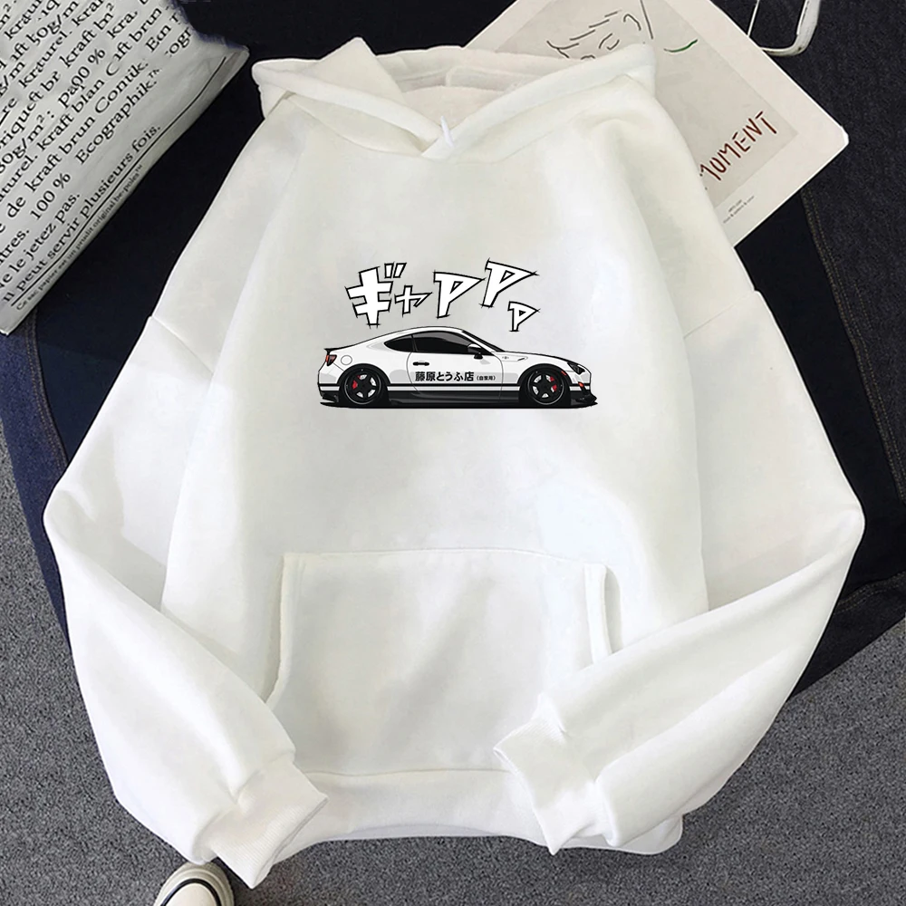 

Initial D Hoodie Women's Y2K Hooded Pullover Moletom Harajuku Unisex Sweatshirts Hip Hop Pullover JDM Car Print Sudaderas Tops