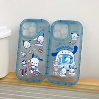 cute cartoon dog hello kitty pochacco phone case for iphone 11 12 13 pro max x xs xr 7 8 plus soft silicone transparent cover