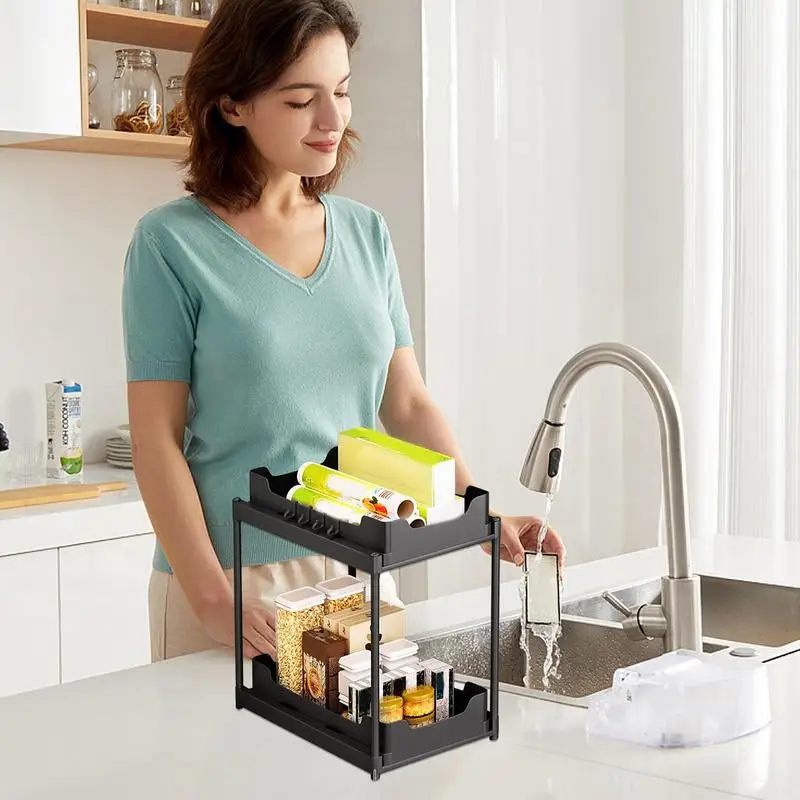 Органайзеры под раковину и скользящая корзина для хранения органайзер