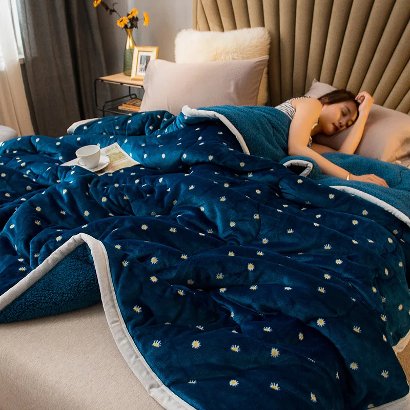 Super Soft Lamb Cashmere Blankets for Beds Quilt Winter Warm Thick Velvet Bedspread King Size Flannel Blanket Bed Sheet |