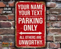 personalized parking sign distressed appearance
