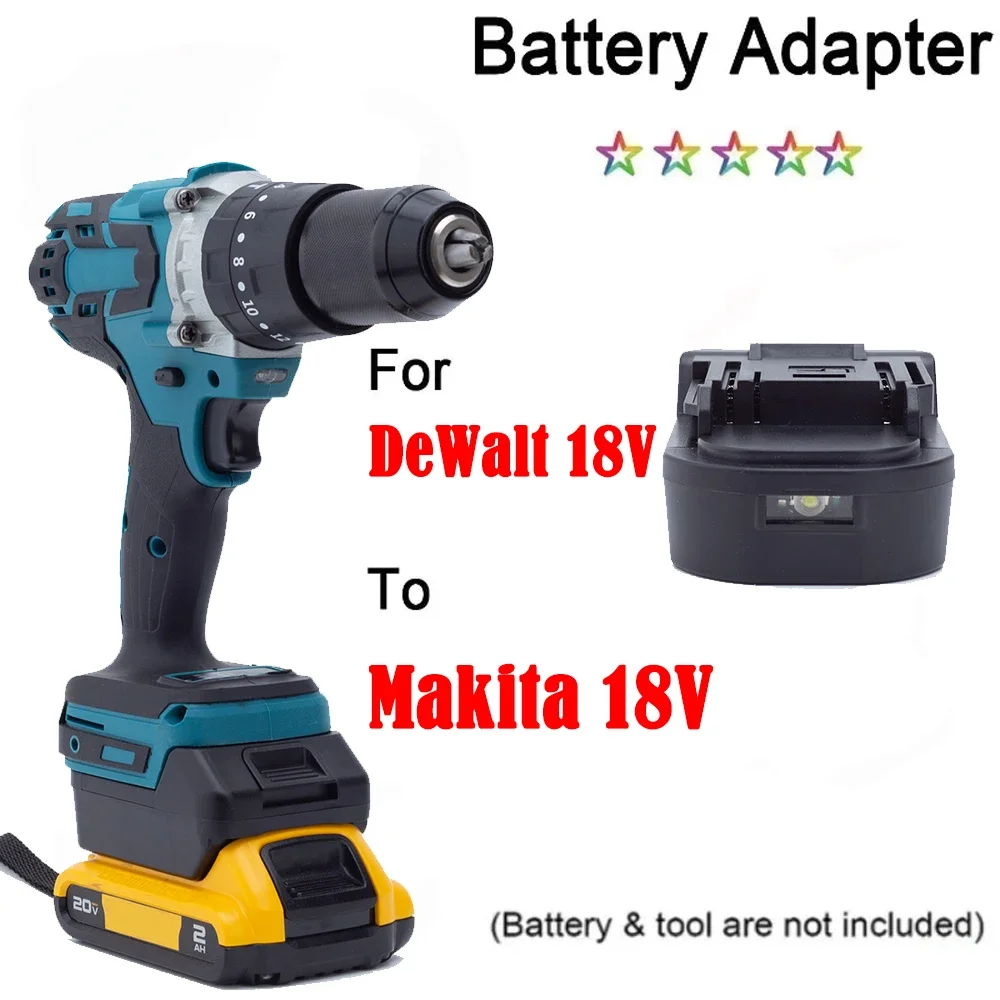 

Преобразователь адаптера аккумулятора для Dewalt DCB в Makita 18 в, инструменты Li-Ion BL1850 с USB и аналогично (инструменты и аккумулятор в комплект не входят)