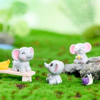 cute mini garden desktop micro landscape cartoon home decoration elephant figurine