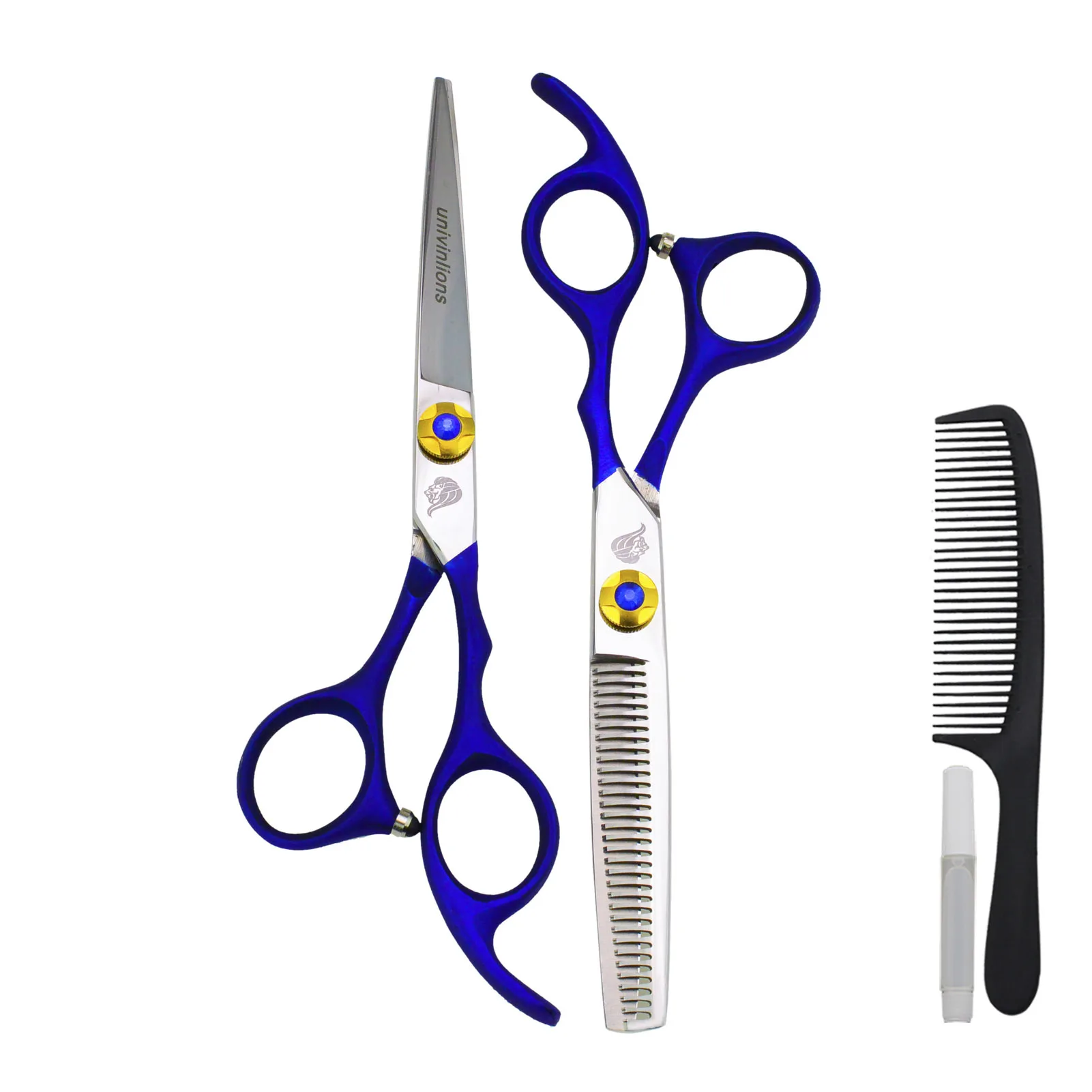 

6 inch New Blue Barber Accessories Professional Hair Scissors Janpanese Steel Salon Thinning Shears Hairdressing Scissors Set