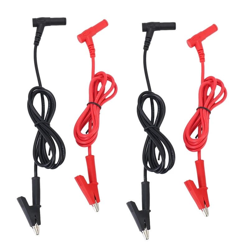 

2 Pair Banana Plug To Alligator Clip Test Lead Crocodile Clip Lab Test Cable With Banana Plug Heavy Duty 1M Long