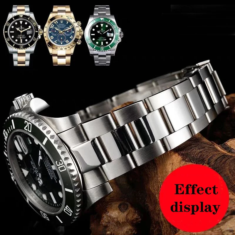 Watch Bracelet for Rolex DAYTONA GMT SUBMARINER Watch Accessories Metal Strap Solid Stainless Steel  Clasp  20mm 21mm