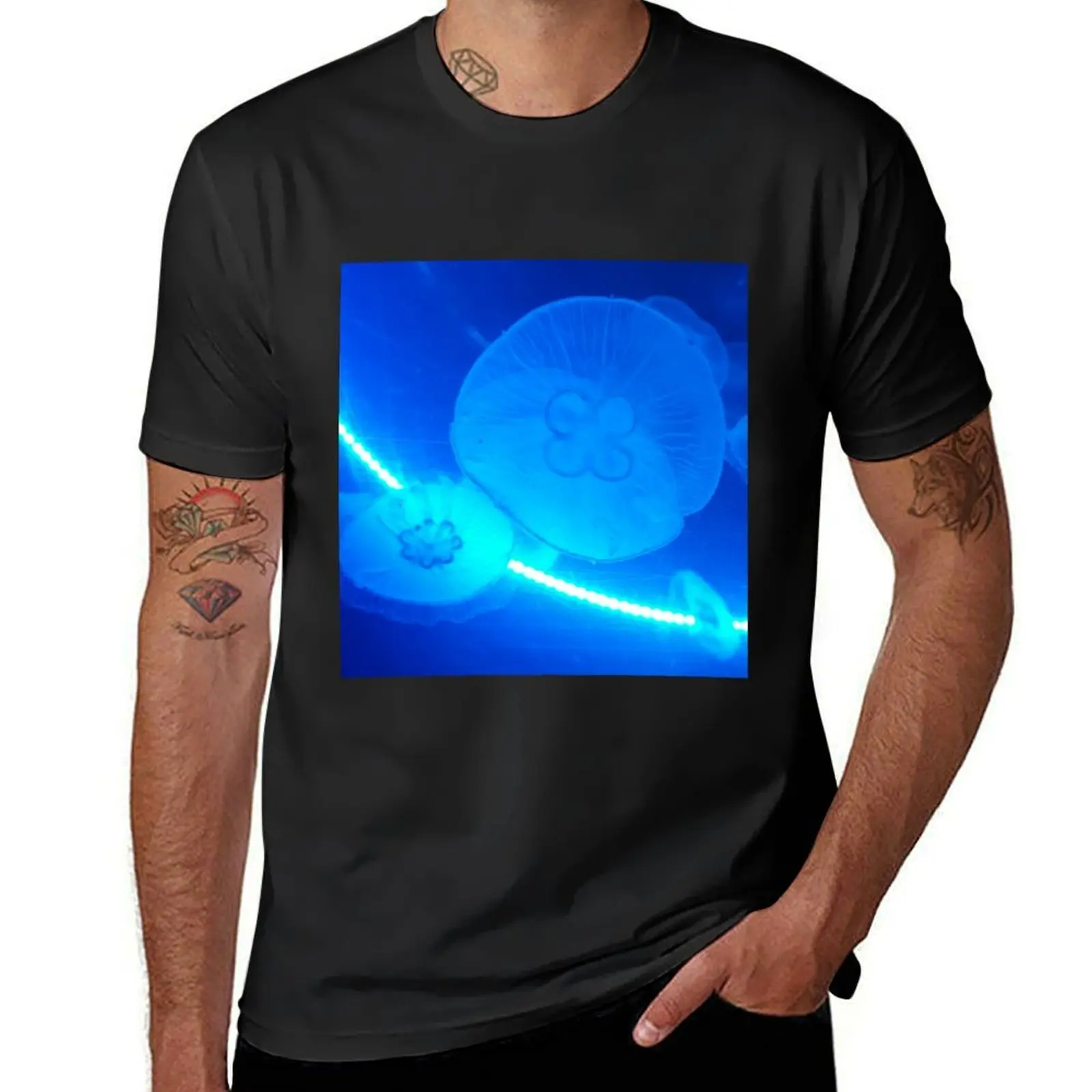 Синяя Женская одежда из аниме тяжелые мужские футболки с графическим рисунком