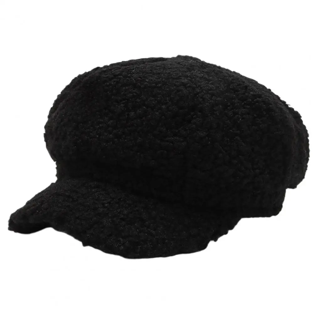 

Chic Women Octagonal Hat Plush Soft Women Painter Hat Fashion Octagonal Artist Painter Women Cap
