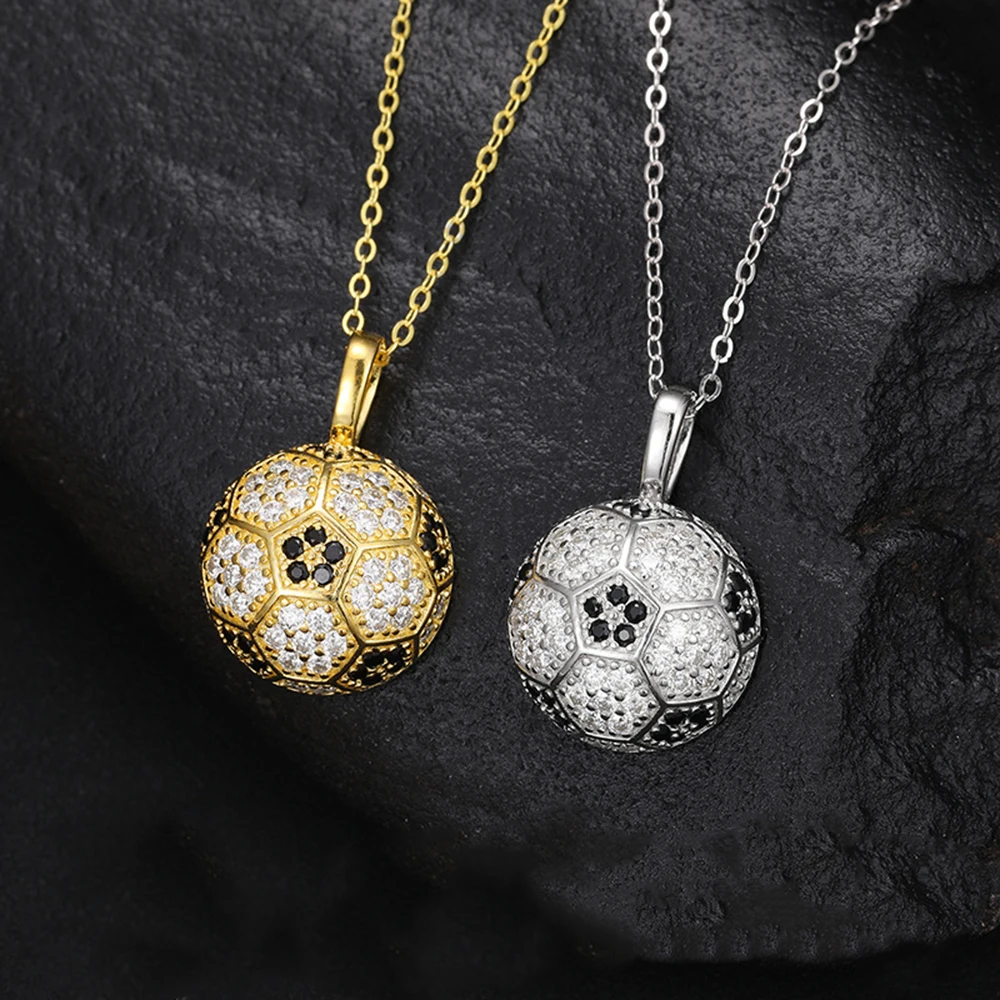 Football Moissanite Necklaces for Women S925 Silver Pendant Men Hip Hop Jewelry Pass Diamonds Tester With GRA Free Shipping