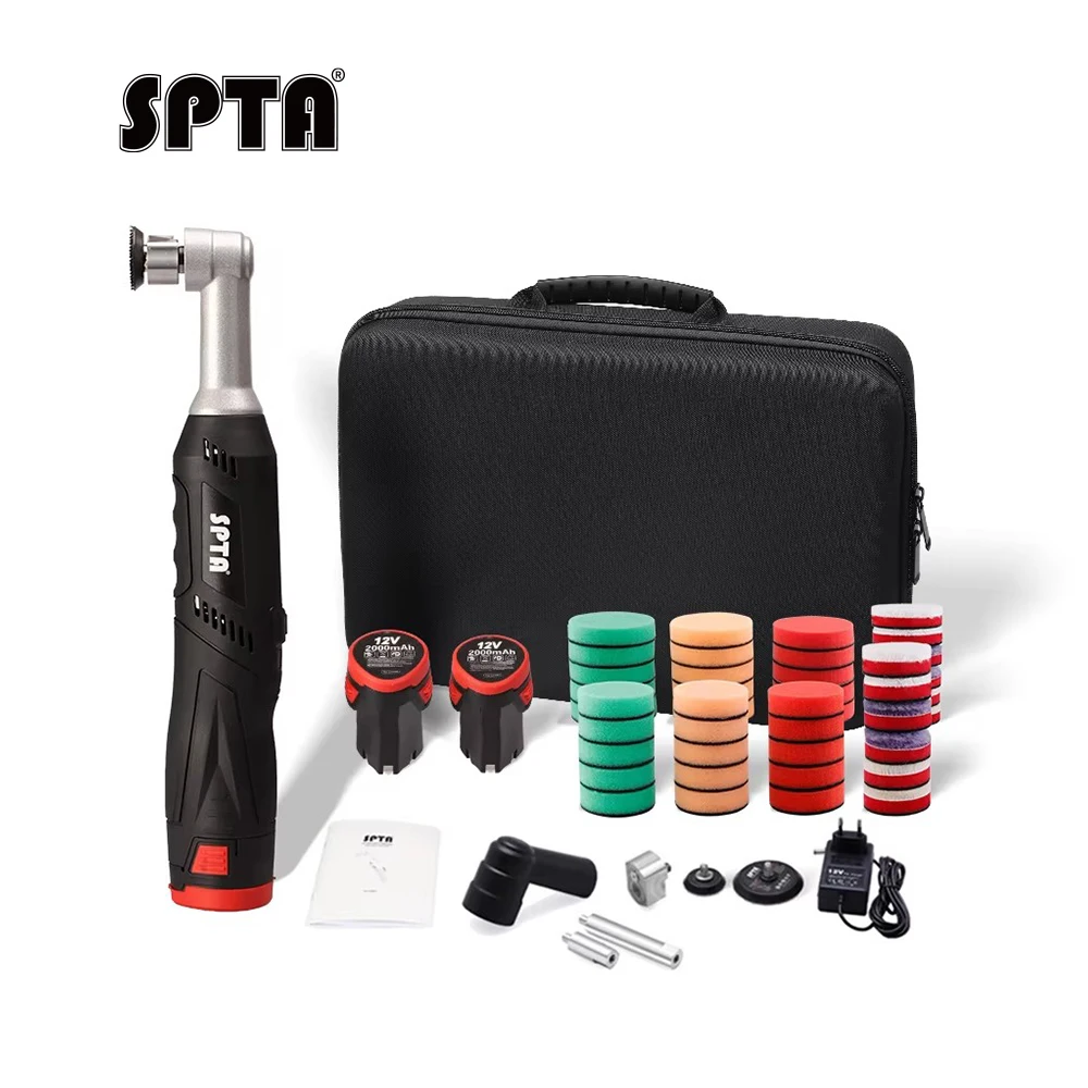 

SPTA LD101 Беспроводной мини-полировщик автомобиля, 12 В Micro Cordless Scratches Killer RO/DA Мини-полировщик автомобиля для полировки и очистки
