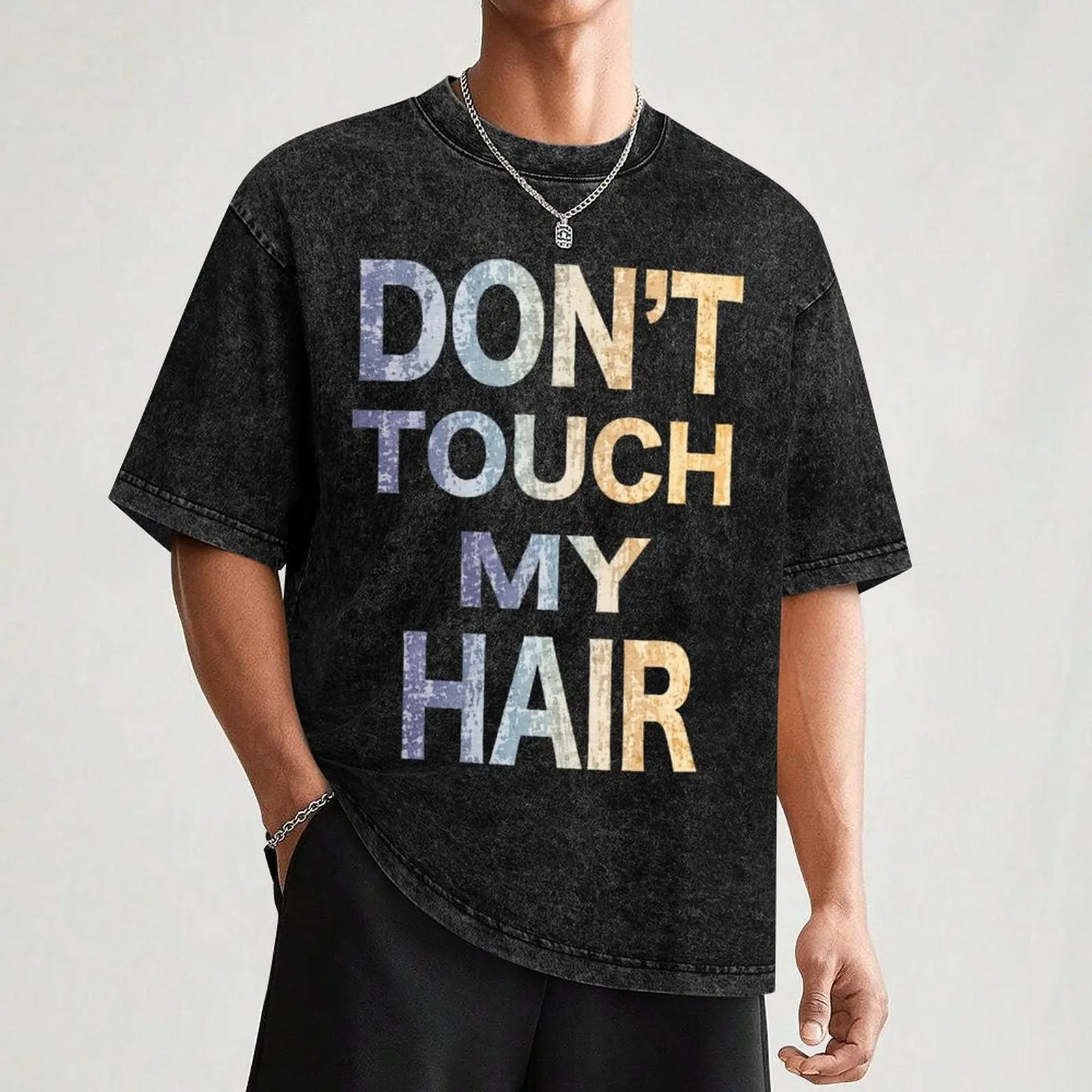 Футболка Не трогай мои волосы футболка с рисунком аниме мужские высокие футболки