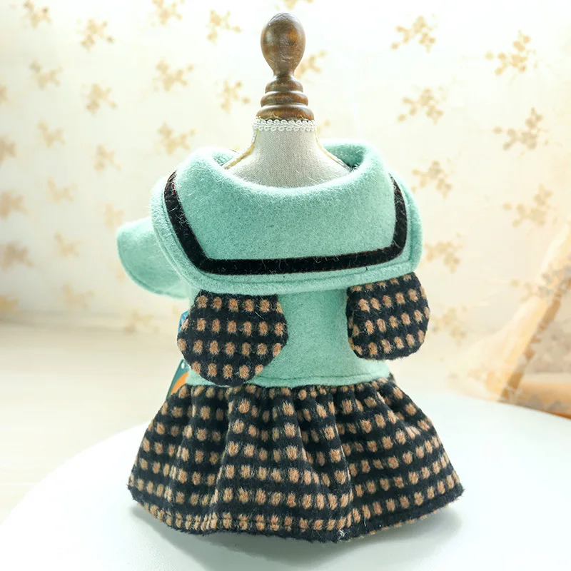 

Dog clothes winter clothes pet supplies clothing puppy new bear ear skirt cat spring and autumn