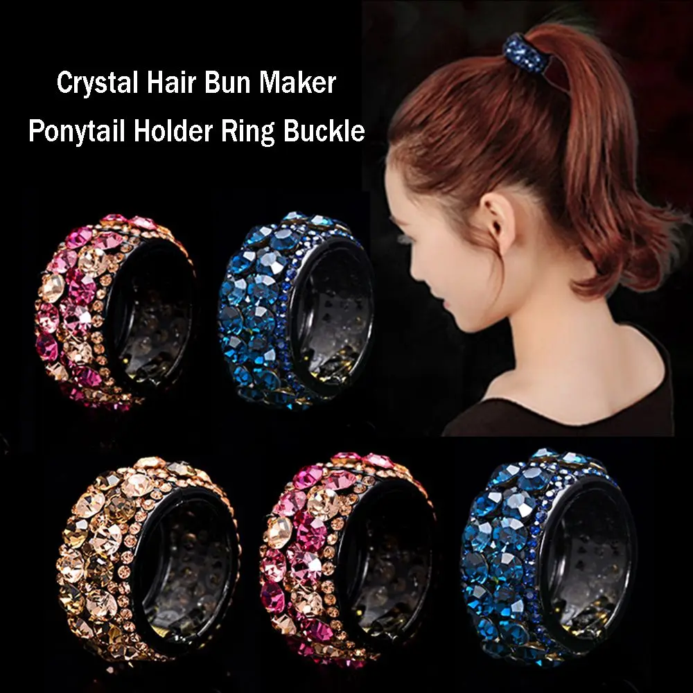 

Elegant Hair Clips for Hair Plastic Crystal Gum for Hair Ponytail Ring Buckle Holder Hairpins Women Hair Styling Accessories