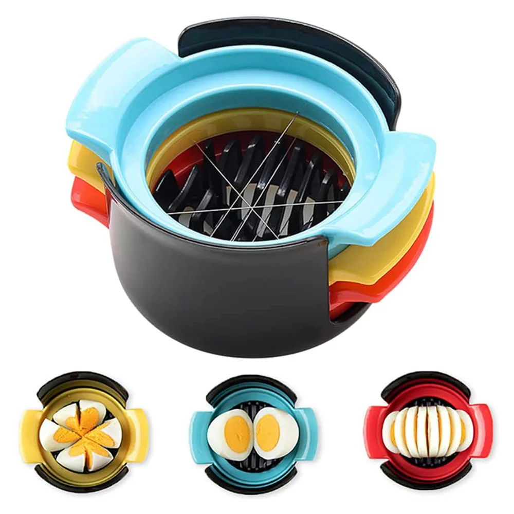 

Egg Slicer 3 In 1 Cut Eggs Cooked Eggs Cutter Household Boiled Eggs Creative Tools Bento Cut Flower Shaped Kitchen Accessories