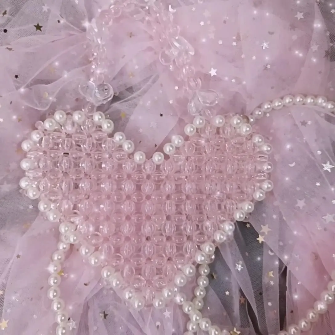 

Летняя новая акриловая сумка из бисера, однотонная женская сумка с надписью Love, женская сумка через плечо, портативная пляжная, праздничная,...
