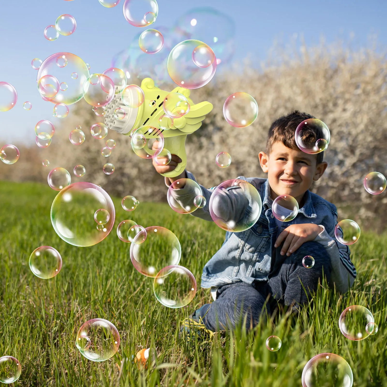 

Children Electric 23-Hole Bubble Machine Toy Boys Girls Cute Outdoor Toy Easy To Operate Popular Soap Bubbles Machine 버블건