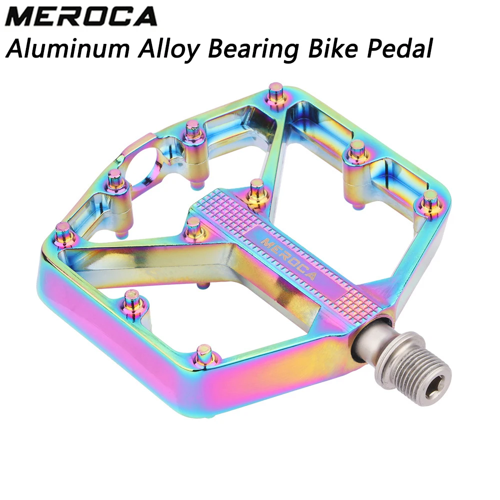

Велосипедные педали MEROCA с подшипником из алюминиевого сплава, сверхлегкие педали для горного и дорожного велосипеда, черные красочные педали DU, велосипедные аксессуары