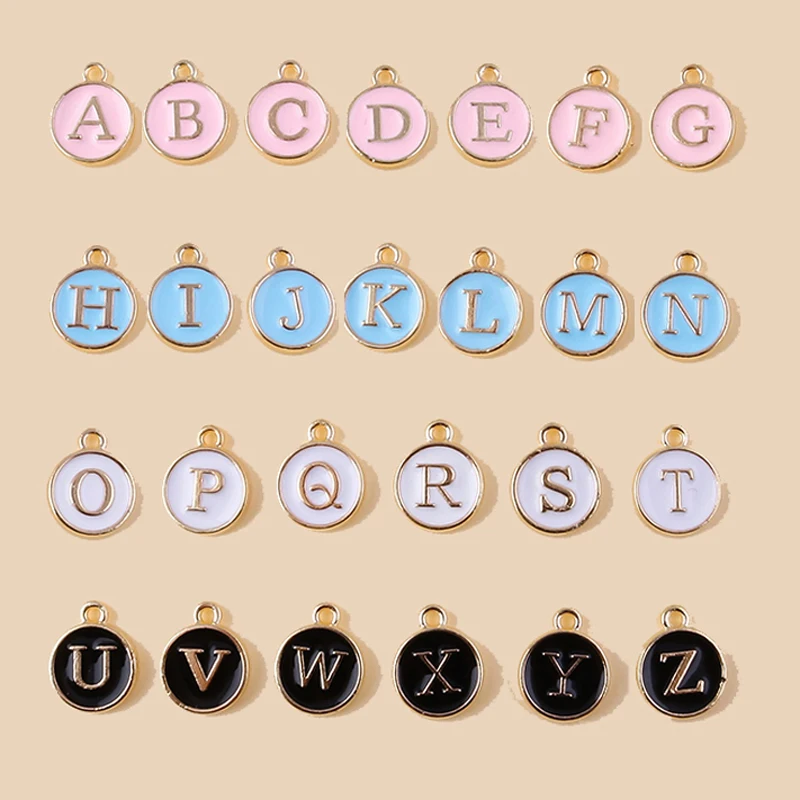 

Mix 10pcs 4 Colors Lovely Mini Alphabet 26 Letters Charms Pendants for Necklace Bracelet Earrings DIY Jewelry Making Accessories