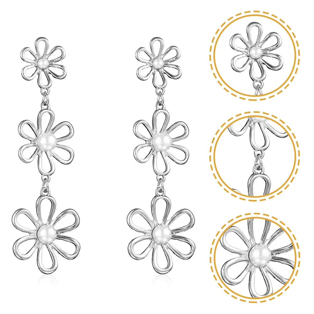 

1 Pair Earrings Drop Earrings Layered Flower Earrings Earrings