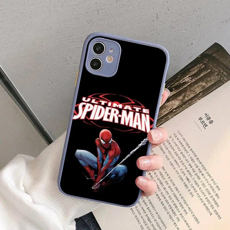 

Super S-spider Phone Case for iPhone X XR XS 7 8 Plus 11 12 13 pro MAX 13mini Translucent Matte Case