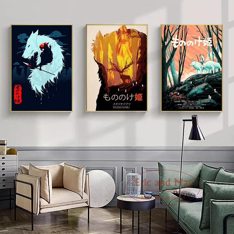 

Mononoke Hime Movie Posters And Prints Canvas Paintings Picture On The Wall New Nordic Style Wall Paintings For Bedrooms Plakat