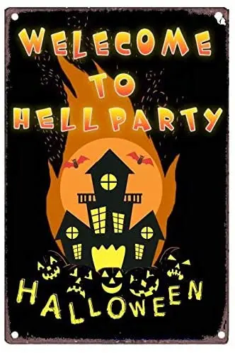 

Halloween Pumpkin Vintage Retro Metal Tin Sign Art Party Horror Poster Home Bar Restaurant People Cave 8x12 Inch (20x30cm)