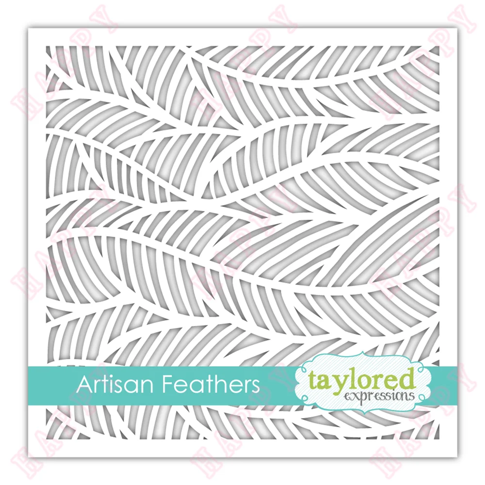 

2022 New Artisan Feathers Plastic Stencils DIY Craft Making Greeting Card Scrapbooking Photo Album Decoration Embossing Template