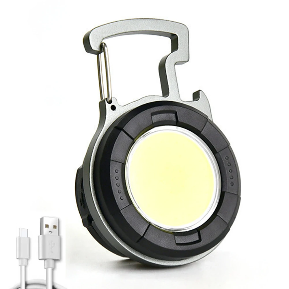 

3 режима COB светодиодный фонарик с карабином светильник портативный ффонарь, брелок, подвеска на рюкзак, лампа для ночных прогулок, кемпинга