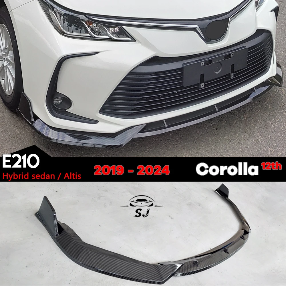 

E210 глянцевый черный сплиттер для переднего бампера для Toyota Corolla 12th 2019 - 2024 Гибридный седан и Altis (не для туристического хэтчбека)