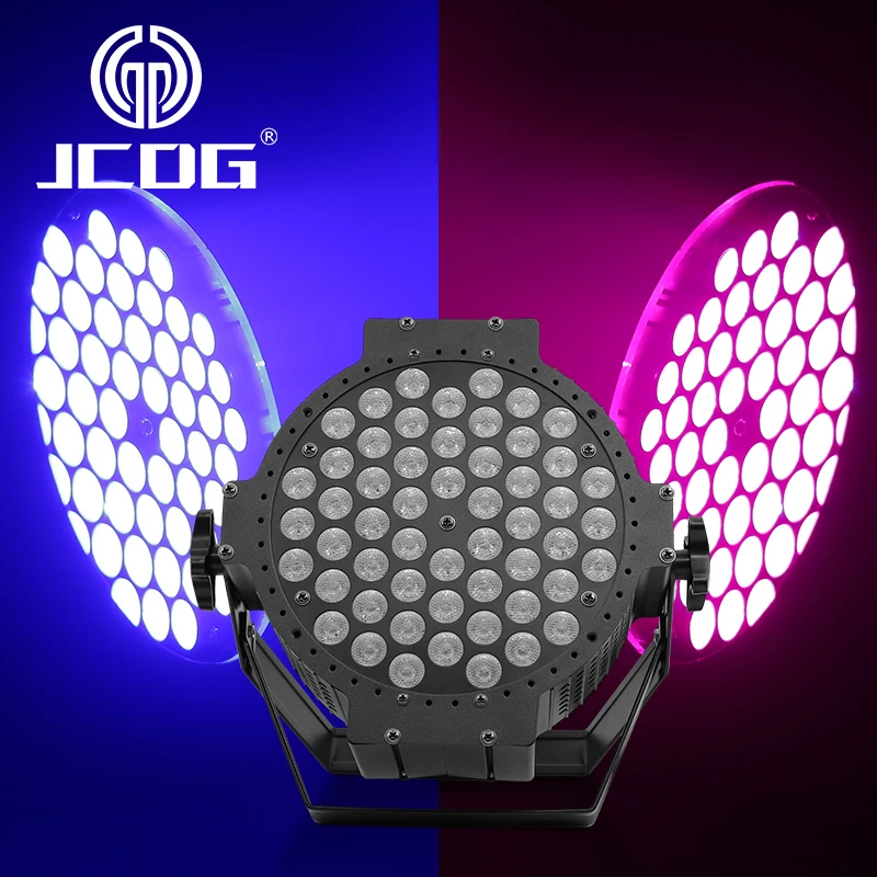 

JCDG Aluminum 54X3W RGB 3in1 LED Flat Par Lights DMX512 Professional Led Light Disco Lighting Stage Equipment for Party DJ