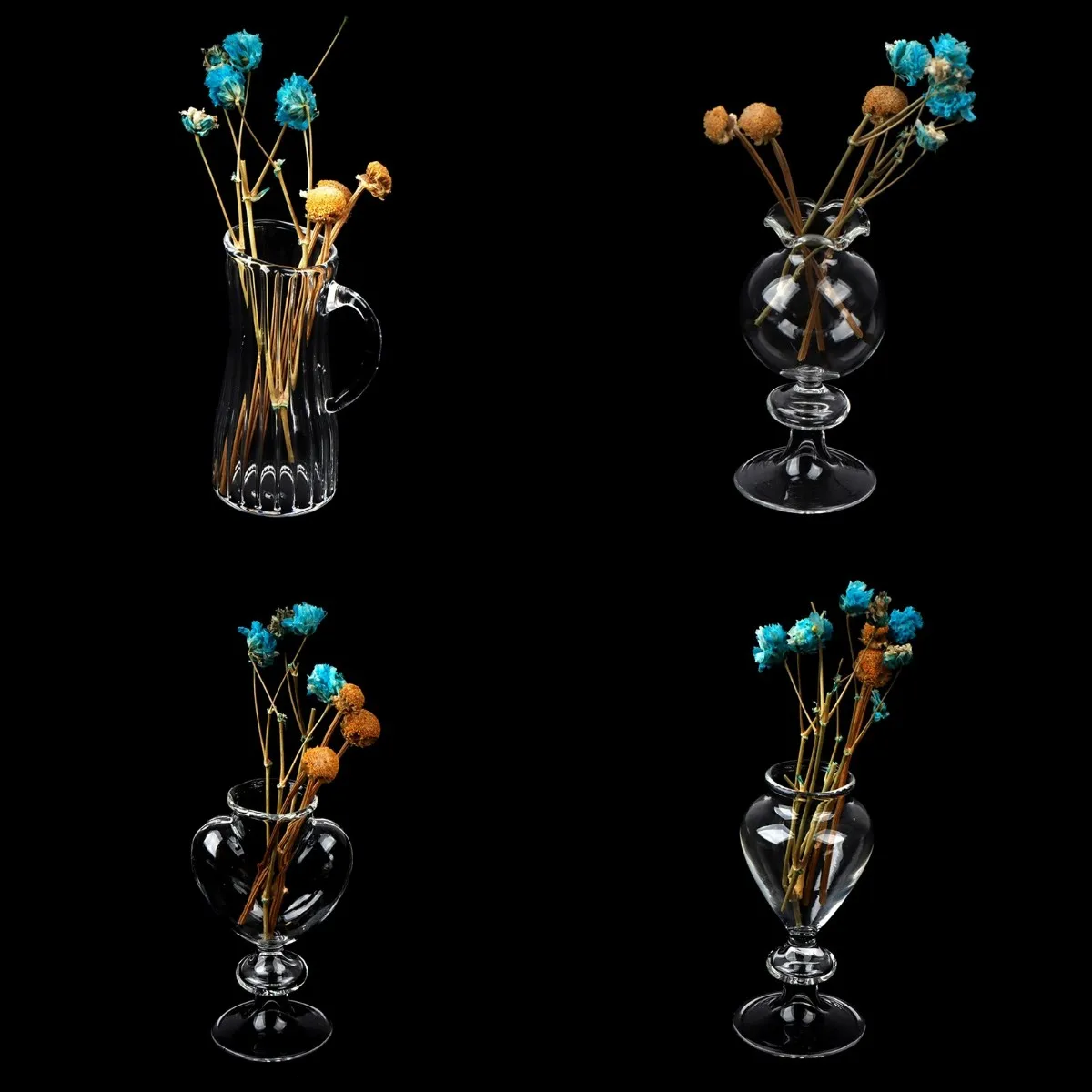 

1:12 миниатюрный цветочный горшок для кукольного домика, ваза, стеклянная раковина, бутылка для желаний, мебель «сделай сам», игрушки для куко...