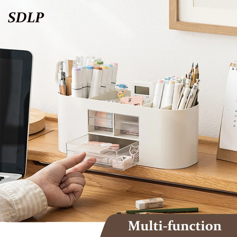 

Классический большой офисный канцелярский Настольный органайзер, вместительный держатель для ручек, коробка с ящиками для хранения, много...