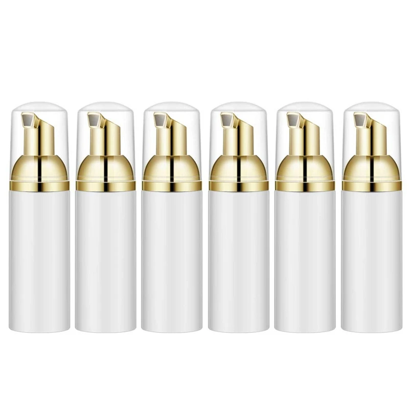 

50ML/1.7Oz Foam Bottle With Gold Pump, 6Pcs, Empty Travel Foaming Dispensers For Soap, Shampoo
