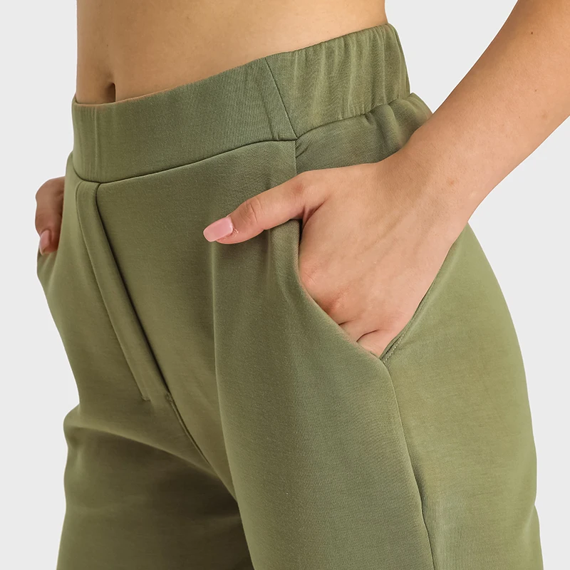 Solid Color Autumn Winter Women Sports Pants Thickened Soft Fitness Comprehensive Training Trousers Jogging Yoga Leggings Pocket