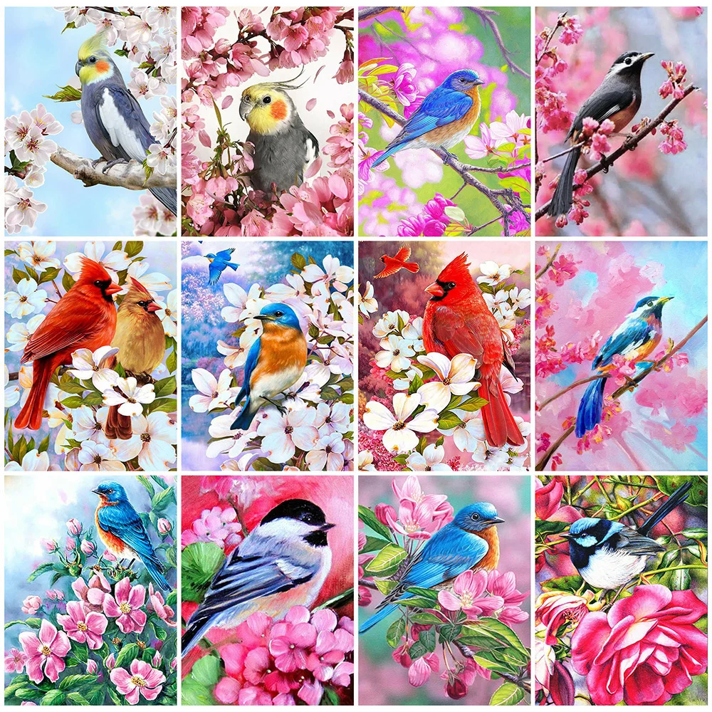 

5D DIY Diamond Painting Animals Bird Flower Embroidery Mosaic Pictures Full Drill Rhinestone Cross Stitch Kits Living Room Decor