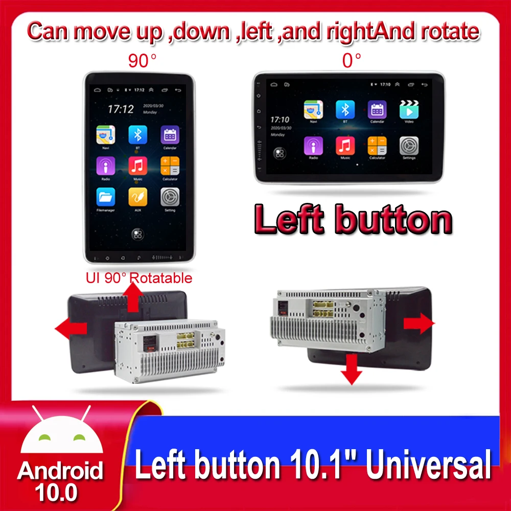 

Universal 2 DIN Android Car Radio Stereo Multimedia Player 10.1 Inch Touch Screen BT GPS WiFi Audio Video MP5 Player