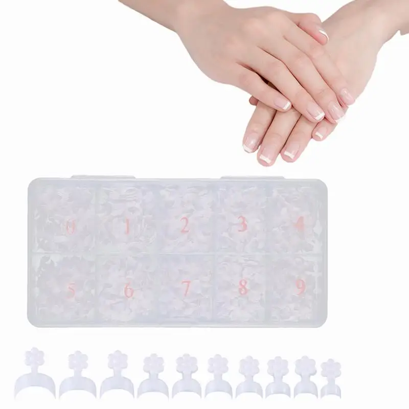 

White Nail Tips Short White French Tip Press On Nails Half Coverage False Nail Tips For Nail Salons And 10 Sizes