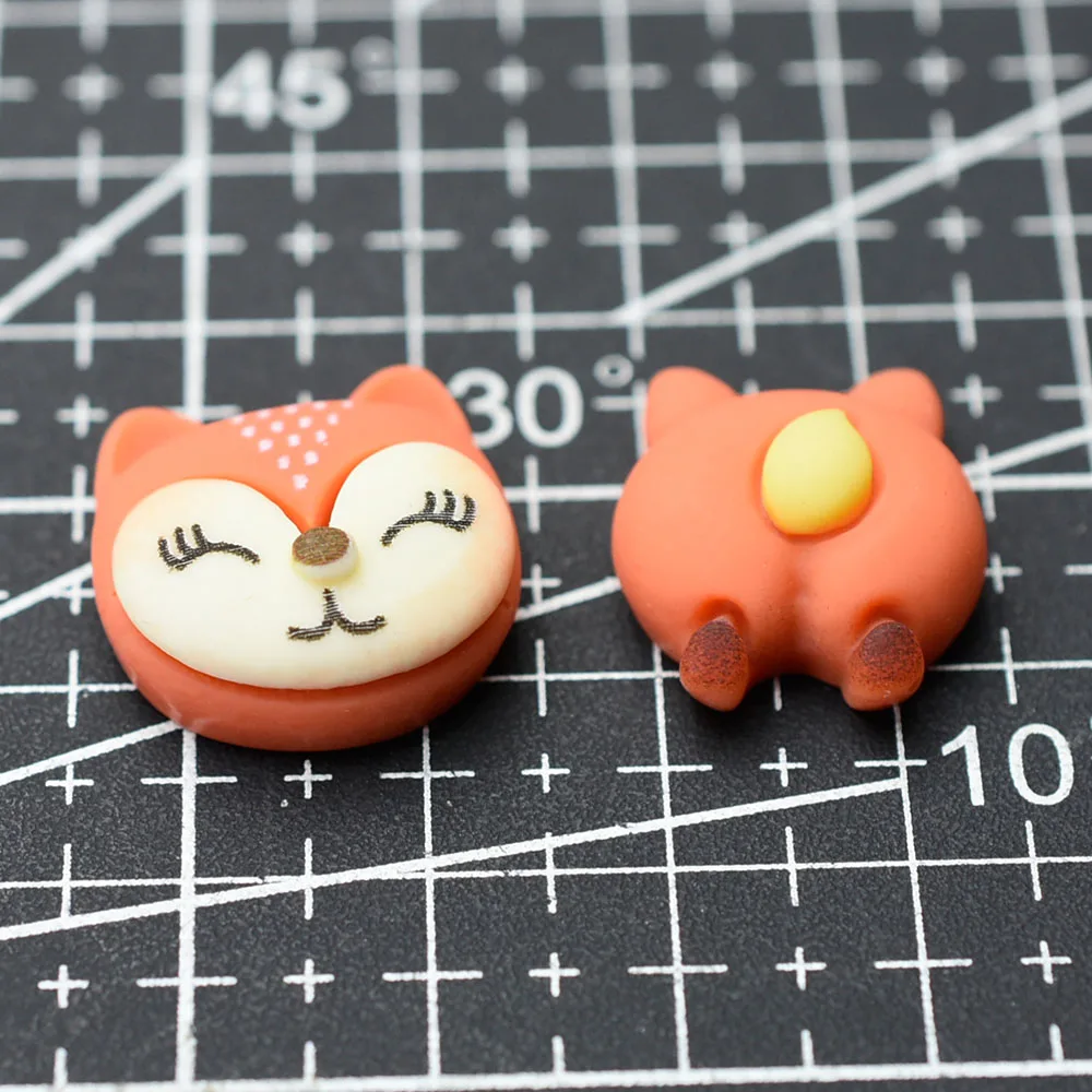 

1pcs/lot resin flat back Simulation cartoon fox hip mix size Cabochons Scrapbooking Hair Bow Center DIY