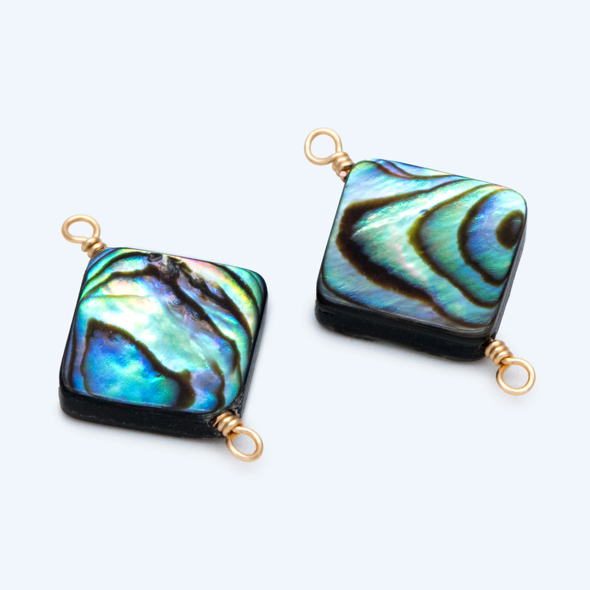 

10pcs Abalone Shell Square Connectors, Paua Shell Charms, Rhombus Abalone Pendants For Jewelry Making DIY Accessories (V1385)